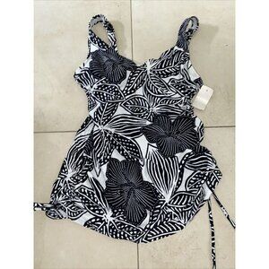 Croft & Barrow Swimsuit Tankini Top Women’s sz 10D Tummy Slimmer Floral